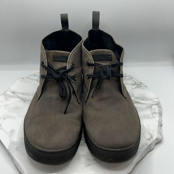 DR. MARTENS Mayport Lead Grey Twill Canvas Chukka Boot-12 - Picture 2 of 9